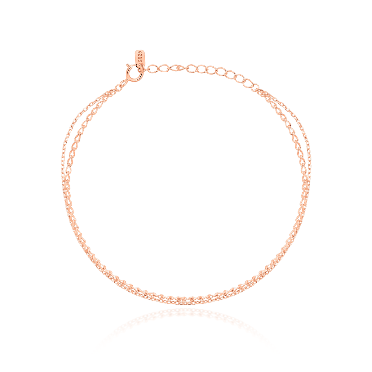 Two chains layered bracelet