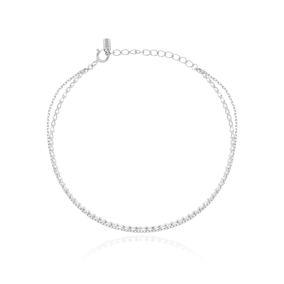 Two chains layered bracelet